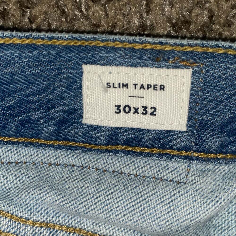 PacSun Eco Indigo Patchwork Slim Tapered Jeans 30x32 - Picture 2 of 5